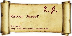 Káldor József névjegykártya