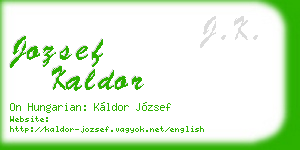 jozsef kaldor business card