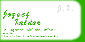 jozsef kaldor business card